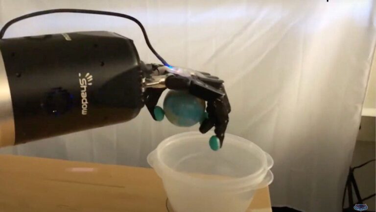 The soft robotic logo band gives users natural control of the prosthetic hand