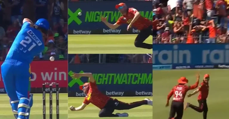 WATCH: Liam Dawson pulls off a one-handed stunner to dismiss JJ Smuts in SA20 2025