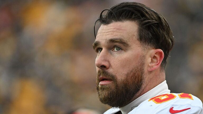 Chiefs tight end Travis Kelce sent an emotional playoff message to fans during his retirement speech.