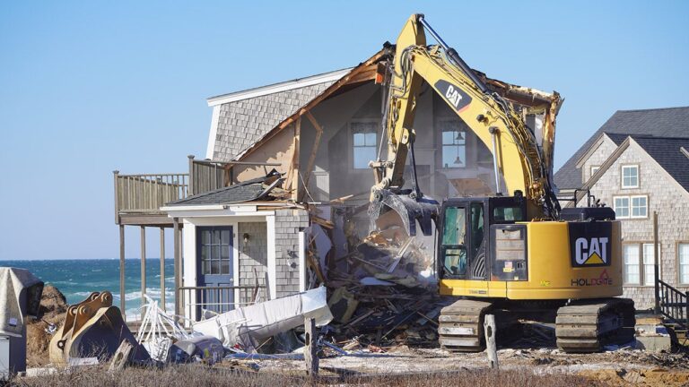 The Nantucket house, threatened by coastal erosion, has been demolished