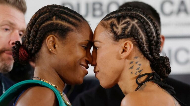 Caroline Dubois and Jessica Camara go nose-to-nose in lightweight world title fight | Boxing news