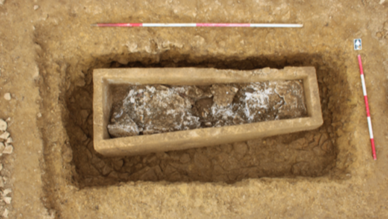 Ancient Roman tombs have been excavated by archaeologists and filled with gypsum.