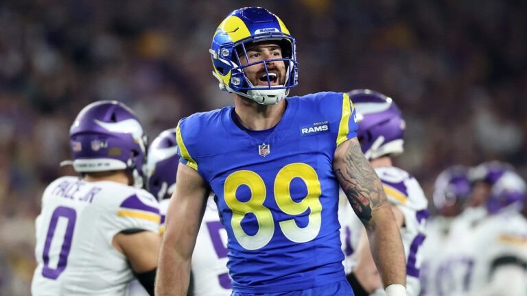 The Rams’ Tyler Higbe was throwing up blood after leaving the playoff game with an injury, coach Sean McVay said.